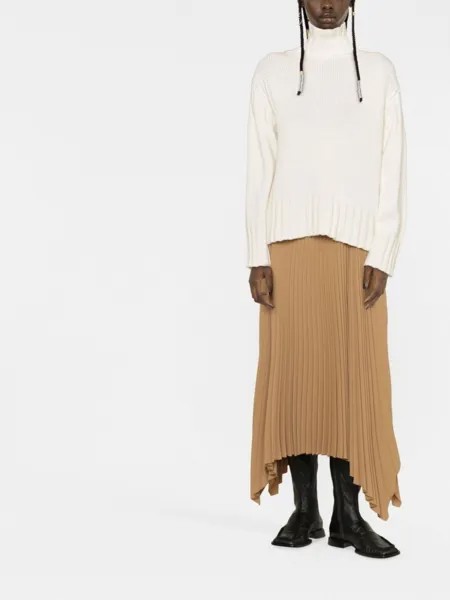 Jil Sander кашемировый джемпер с высоким воротником, белый