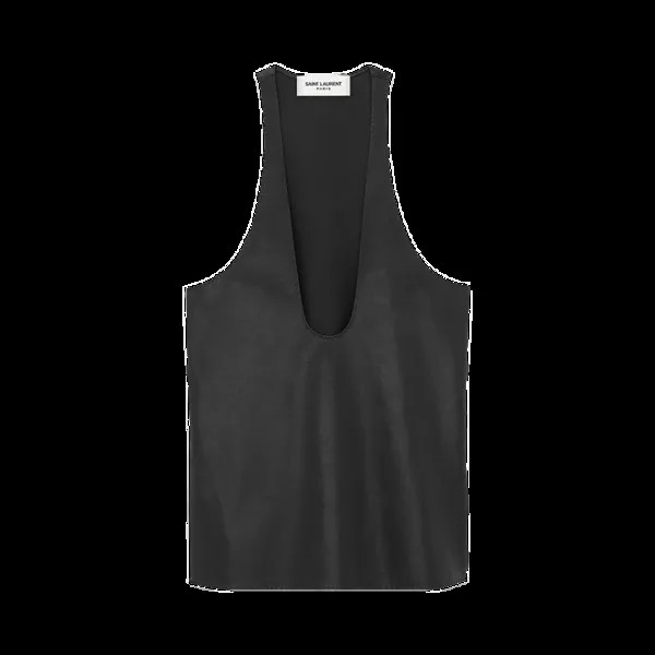 Топ Saint Laurent Deep U Neck Sleeveless Tank 'Black', черный