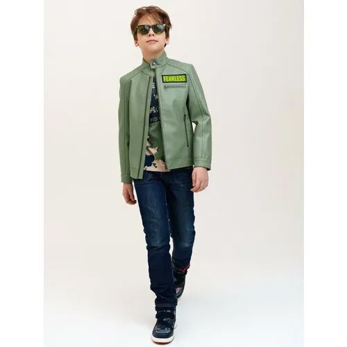 Куртка playToday, размер 158, зеленый