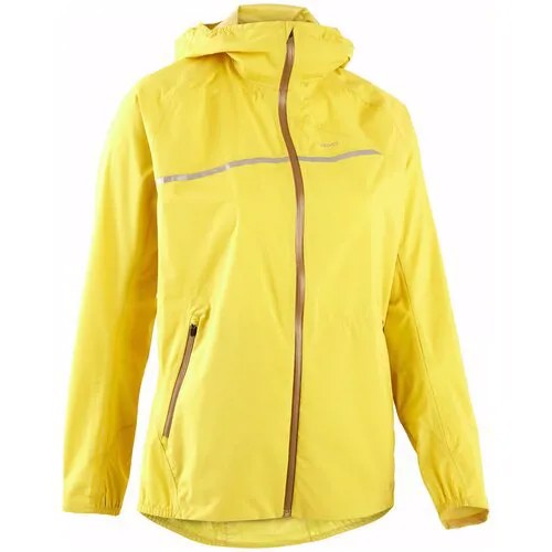Водонепроницаемая куртка для трейлраннинга женская желтая, размер: 42, цвет: Медовый EVADICT Х Decathlon
