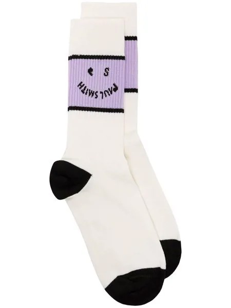 PAUL SMITH носки Happy в рубчик с логотипом