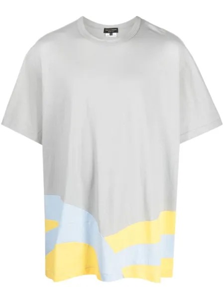 Comme des Garçons Homme Plus футболка с контрастной отделкой, серый