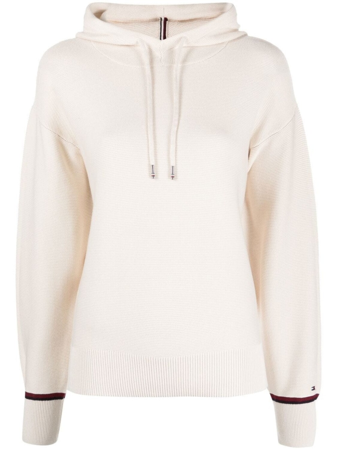 Tommy Hilfiger трикотажное худи с отделкой в полоску, нейтральный цвет