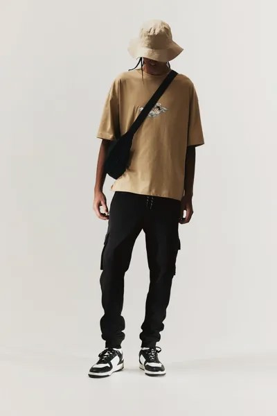 Джоггеры slim fit cargo H&M, черный