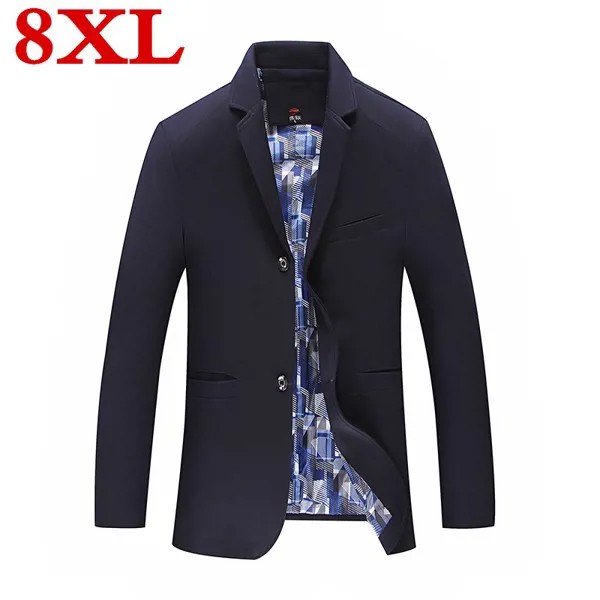 6XL 8XL 7XL размера плюс весенне-осенний Блейзер приталенный мужской костюм куртка повседневное пальто для делового человека верхняя одежда