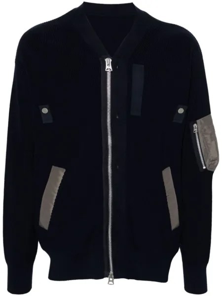 Sacai кардиган на молнии, синий