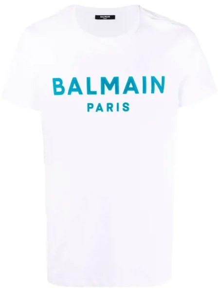 Balmain футболка с фактурным логотипом