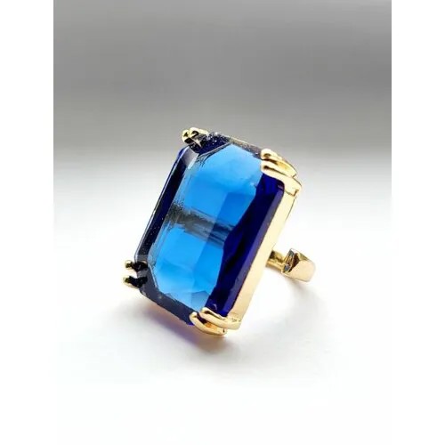 Печатка ( Verba ) кольцо с крупным кристаллом, кристалл, синий