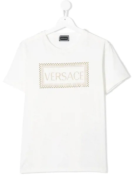 Versace Kids футболка с декорированным логотипом
