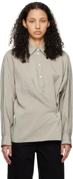 Серая скрученная рубашка Lemaire, цвет Light misty gray