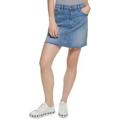 DKNY Jeans Женская короткая дневная джинсовая юбка с необработанным краем BHFO 9070