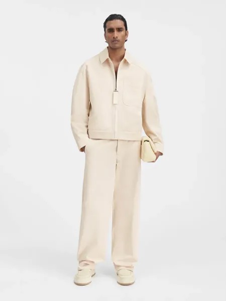 Гросгрейнский бомбер Ле блузон Лину Jacquemus, бежевый