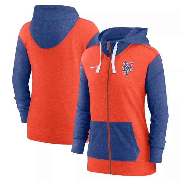 Женская худи с молнией во всю длину Nike Orange New York Mets Nike