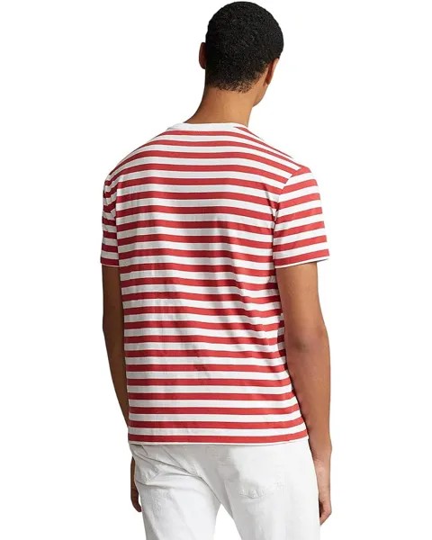 Футболка Polo Ralph Lauren Classic Fit Striped Jersey Short Sleeve T-Shirt, цвет Post Red/White