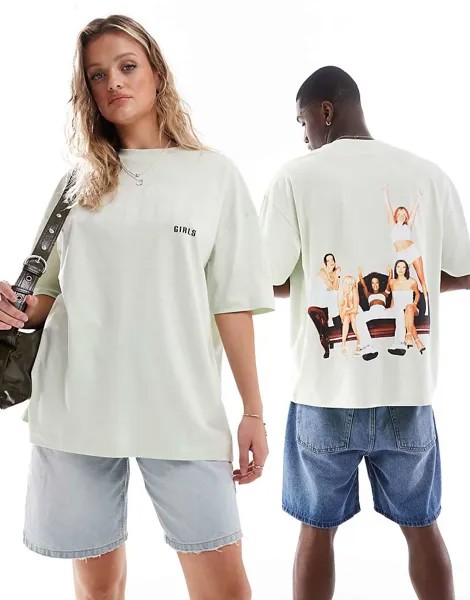 ASOS DESIGN – унисекс – футболка оверсайз пастельного цвета с принтом Spice Girls
