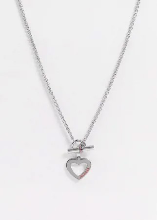 Серебристое ожерелье с подвеской-сердцем Tommy Hilfiger-Серебристый