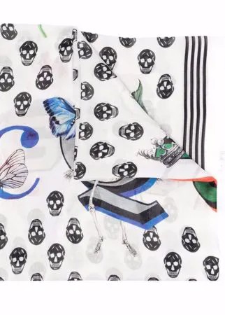 Alexander McQueen шарф с принтом Skull