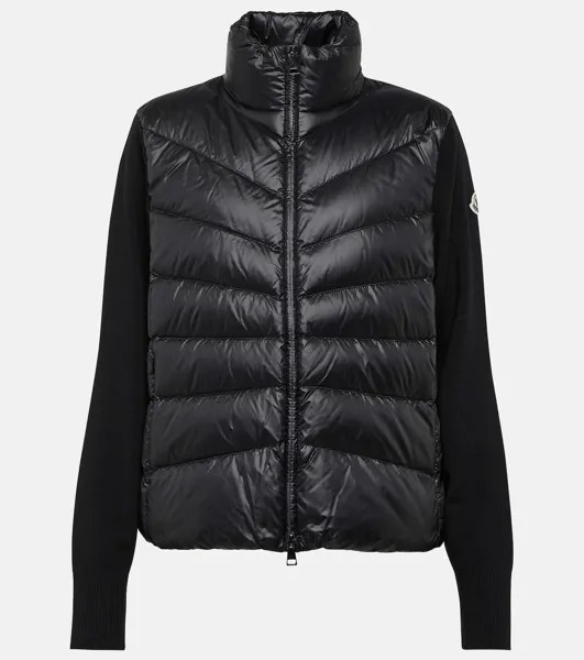 Куртка из шерсти со вставками из пуха MONCLER, черный