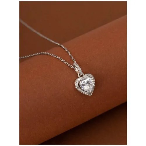 Ювелирная бижутерия, кулон на цепочке, покрытый серебром с кристаллами Swarovski