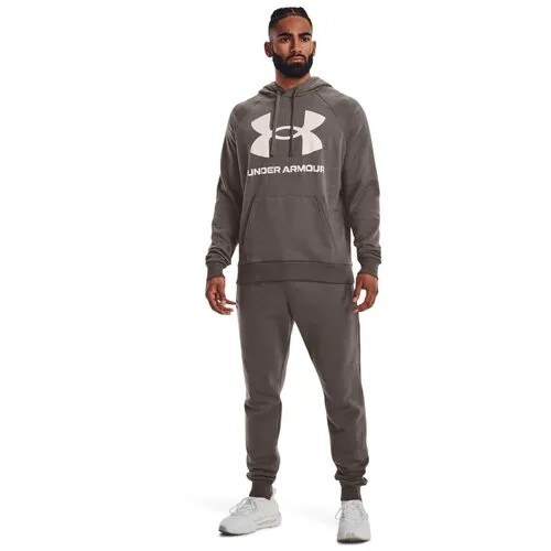 Худи спортивное Under Armour Rival Fleece Big Logo, размер MD, белый, серый