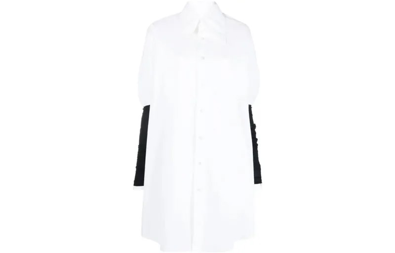 Рубашка женская белая/черная Mm6 Maison Margiela