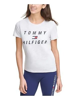 TOMMY HILFIGER SPORT Женская белая эластичная футболка с круглым вырезом и короткими рукавами с логотипом M