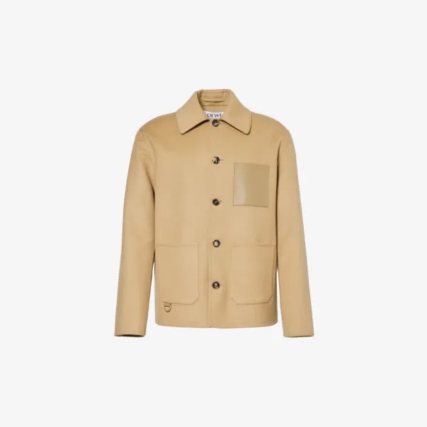 Куртка из смесовой шерсти и кашемира с фирменной нашивкой спецодежды Loewe, коричневый