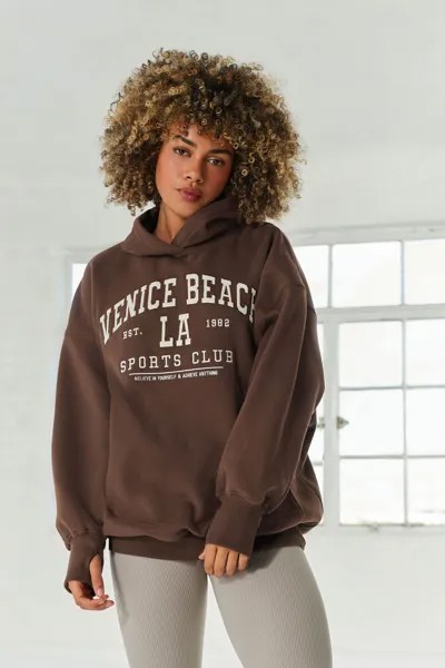 Худи Active oversize удлиненного кроя Next, коричневый