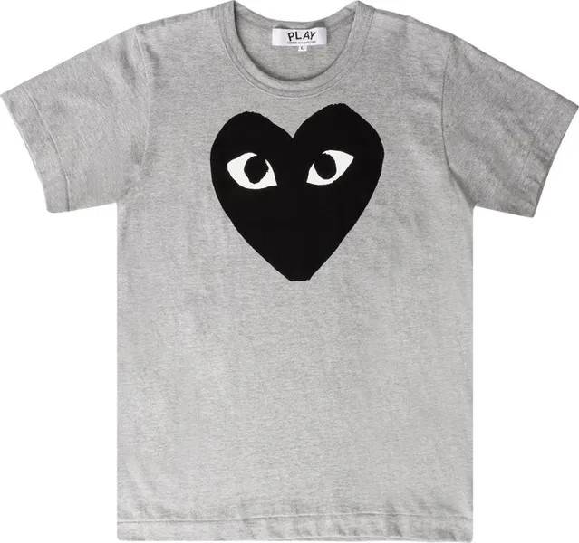 Футболка Comme des Garçons Short-Sleeve Play T-Shirt With Black Heart 'Grey', серый