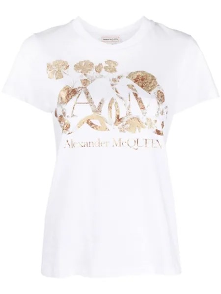 Alexander McQueen футболка Dutch Flower с логотипом, белый
