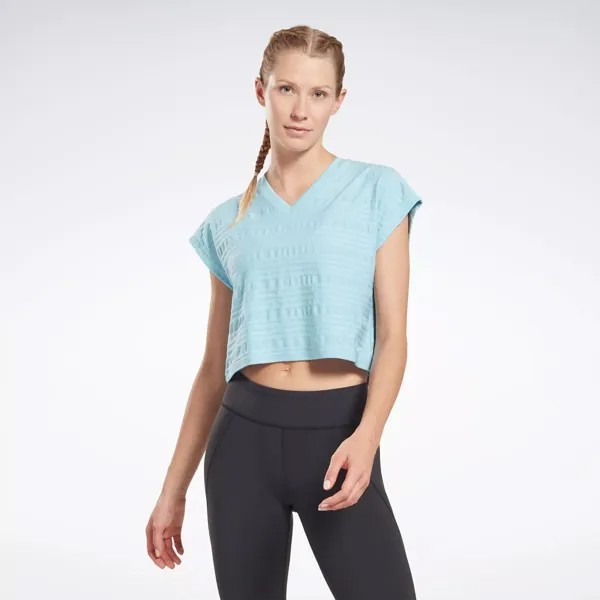 Перфорированная футболка Reebok, голубой