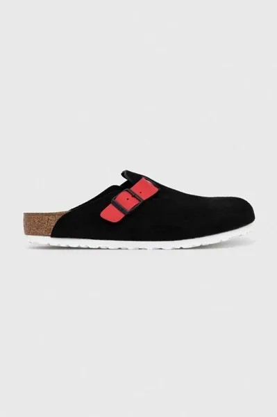 Замшевые шлепанцы 1025939 Birkenstock, черный