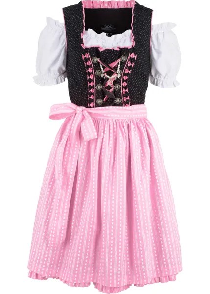 Короткое платье, блузка и фартук немецкого народного костюма