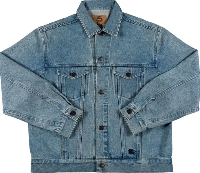 Куртка Supreme x Burberry Denim Trucker Jacket 'Washed Blue', синий