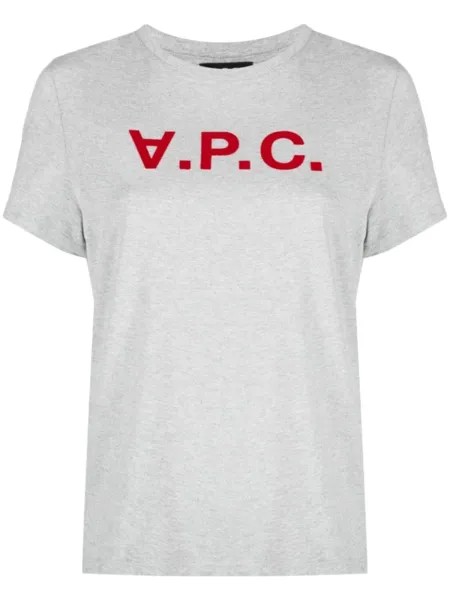 A.P.C. футболка с логотипом, серый