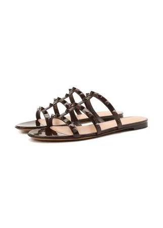 Кожаные шлепанцы Rockstud Valentino