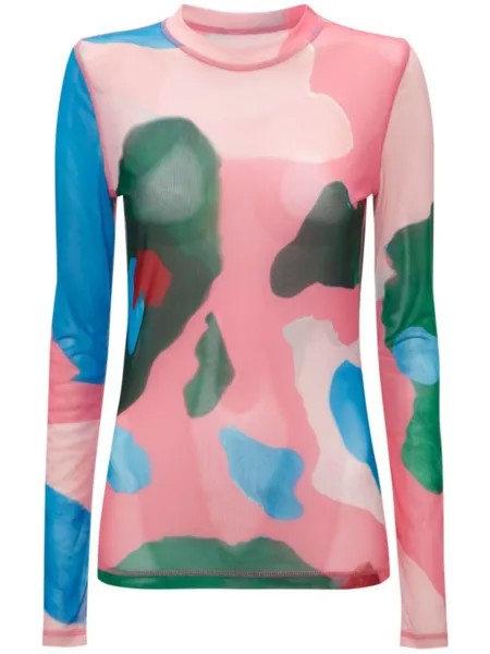 JW Anderson сетчатая футболка с длинными рукавами, розовый