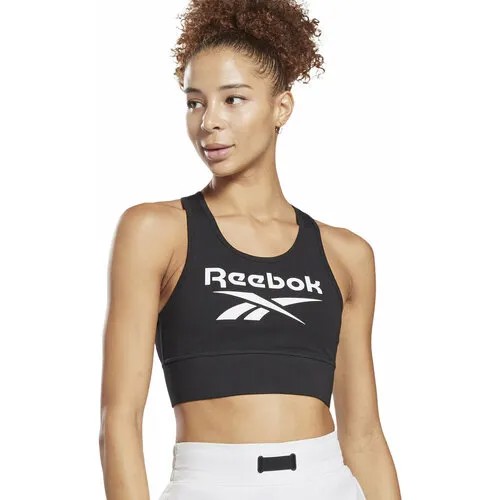 Топ спортивный Reebok Ri Bl Cotton Bralette, 1 шт., размер XXS, чёрный
