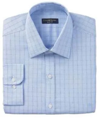 Облегающая синяя рубашка в клетку с воротником на пуговицах для клубной комнаты, легкая в уходе хлопковая классическая рубашка