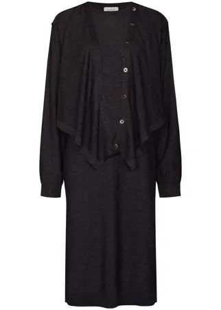 Lemaire cardigan-overlay knitted midi dress