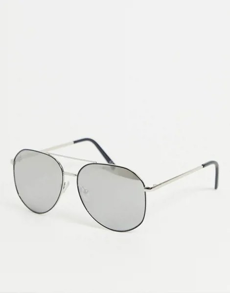 Солнцезащитные очки-авиаторы с зеркальными стеклами Jeepers Peepers-Серебряный