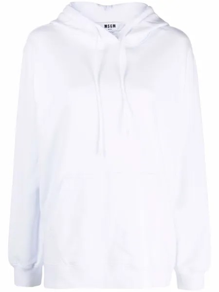 MSGM logo-print cotton hoodie