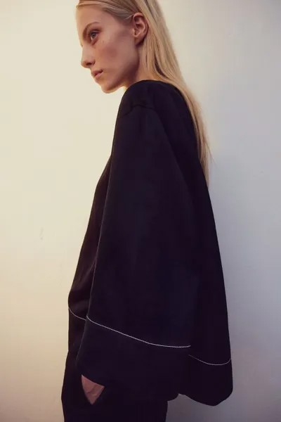 Блузка из смеси льна H&M, черный
