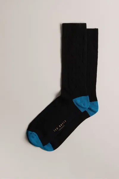 Черные вязаные носки с геометрическим узором Ted Baker, черный