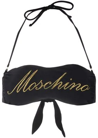 Moschino лиф-бандо с вышитым логотипом