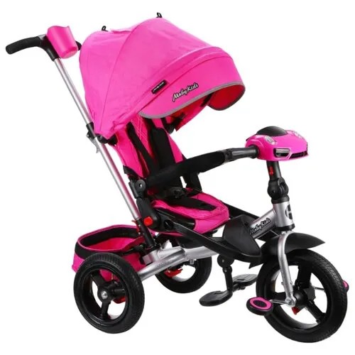 Трехколесный велосипед Moby Kids New Leader 360° 12x10 AIR Car розовый