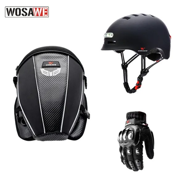 WOSAWE 3 шт./компл. сумки + перчатки + шлем сумки для мотоциклистов на все пальцы мотоциклетный шлем защитный костюм для мотокросса
