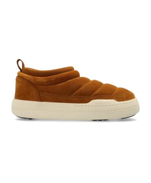 Зимние сапоги парки из мягкой замши Moon Boot, коричневый