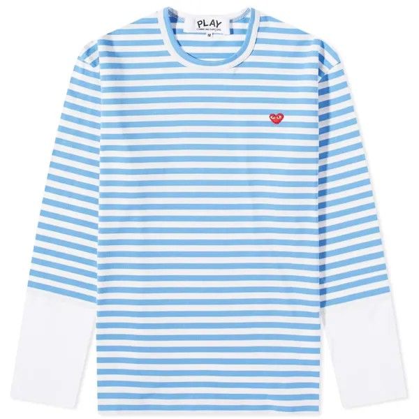 Футболка Comme des Garcons Play Long Sleeve Stripe Contrast Sleeve Te
