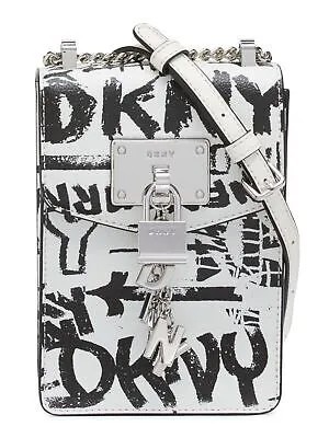 DKNY Женская белая сумка через плечо Elissa Logo Padlock Logo Hardware Регулируемый ремешок через плечо